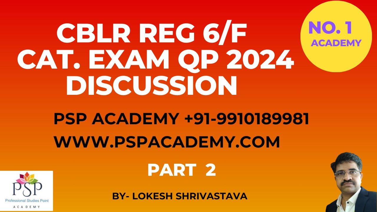 Customs Broker Reg 6/CHA/F Card Question Paper March  2024 Part 2,  by Lokesh Shrivastava 9910189981