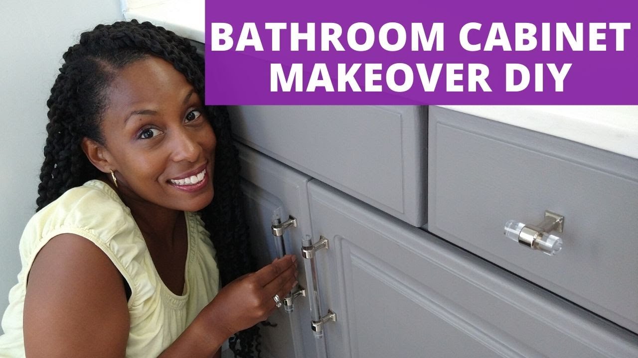 How to Paint Bathroom Cabinets / Vanity (No Special Paint) | DIY Power Couple