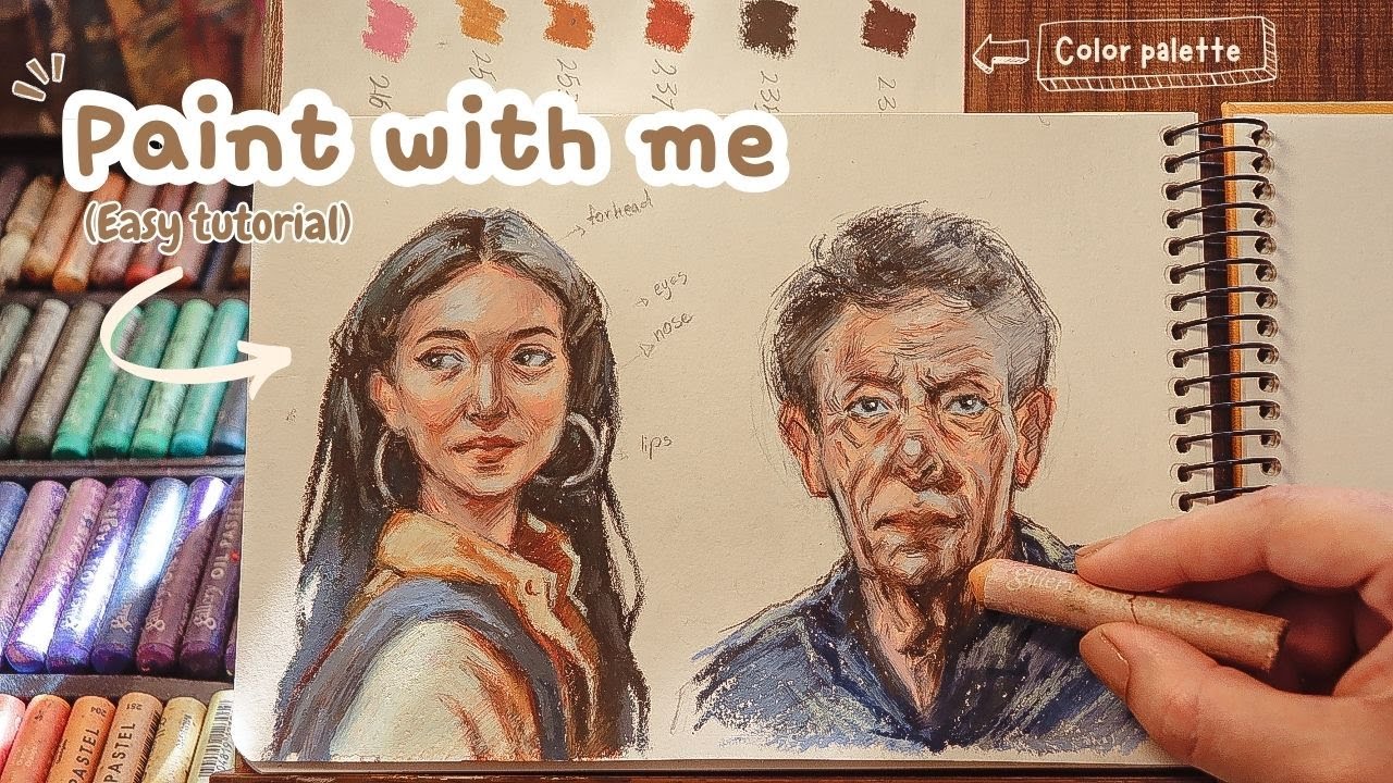 How to Paint Over Your PORTRAIT Sketches with Oil Pastel