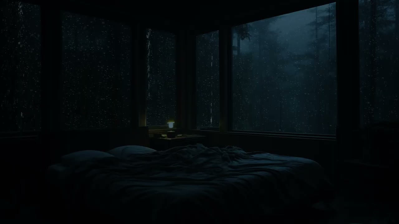 Grassland Thunderstorm at Mountain Base | Soft Rain & Rustling Trees | Calm Before the Storm