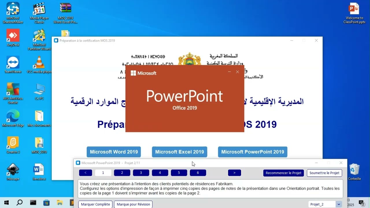 MOS PowerPoint 2019 : Solution des projets