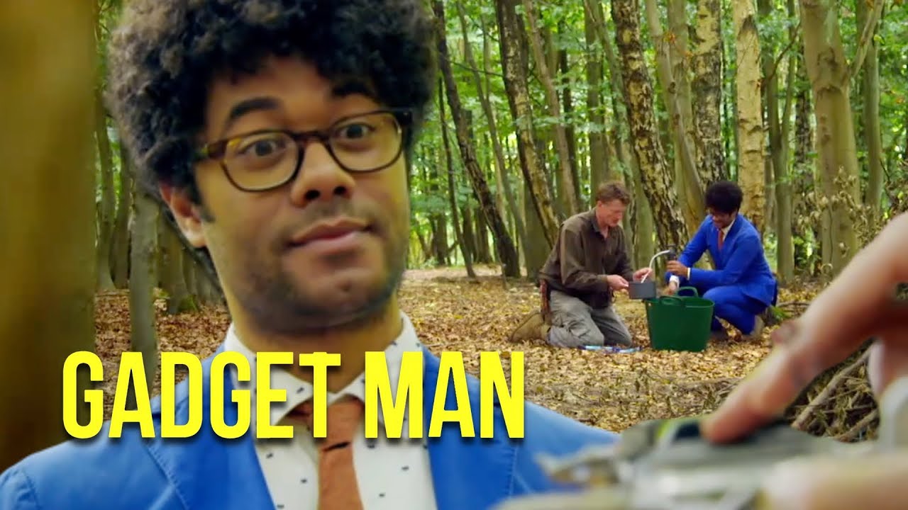 Richard Ayoade battles the great outdoors with a survival expert | Gadget Man