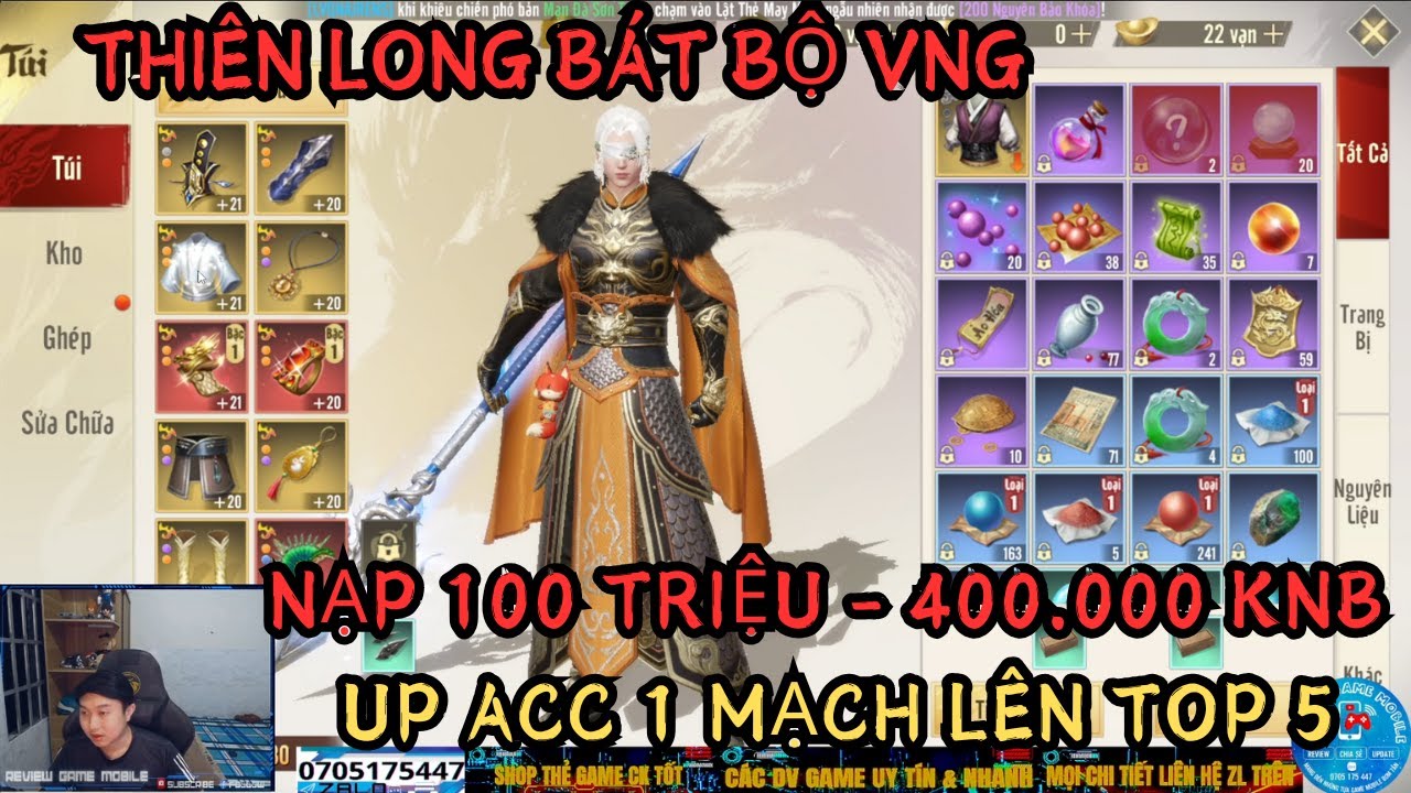 THIÊN LONG BÁT BỘ VNG 2024: NẠP 100 TRIỆU 400.000 KNB- UP ACC  LÊN TOP 5 SV TRONG 1 TIẾNG