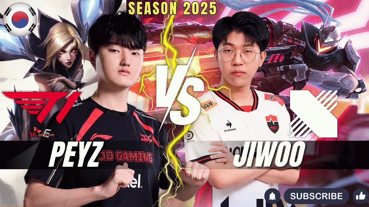 T1 Peyz vs DRX Jiwoo - Peyz KAI'SA vs Jiwoo LUCIAN ADC - Patch 25.24 KR Ranked | lolrec