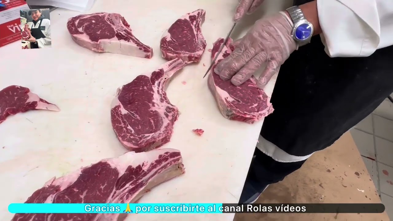 How to cut bone in rib eye steak Como cortar lomo bistec con hueso