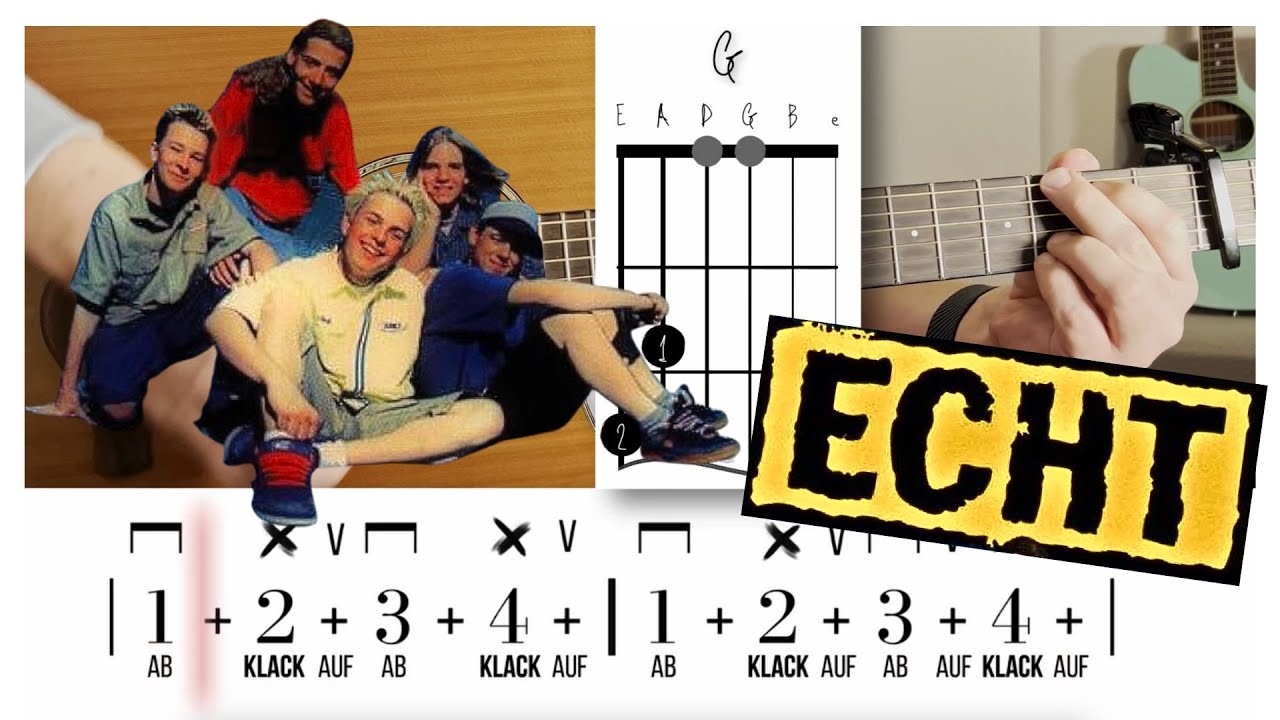 Echt - Du trägst keine Liebe in dir - auf der Gitarre spielen / Akkorde / Rhythmus