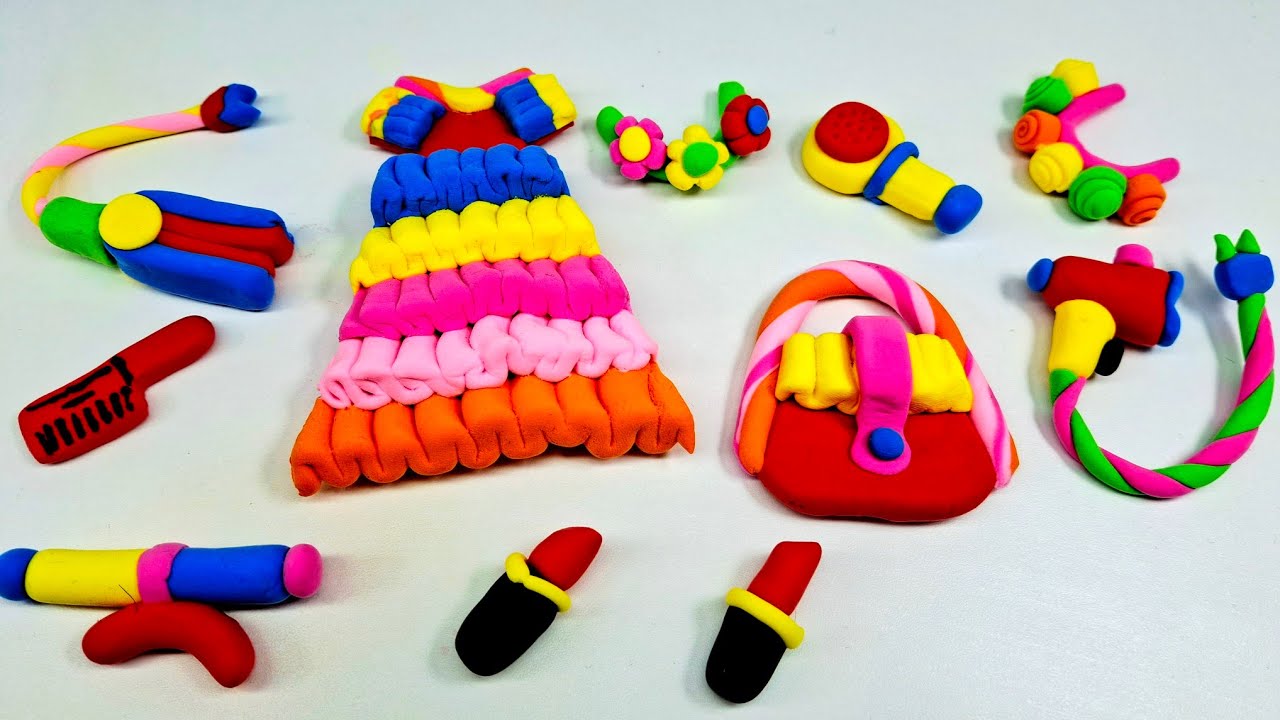 Clay Glamour Kit! 💄👜 (Lipstick, Earrings, Outfit Ideas), ​Making Miniature Clay Handbag, Lipstick
