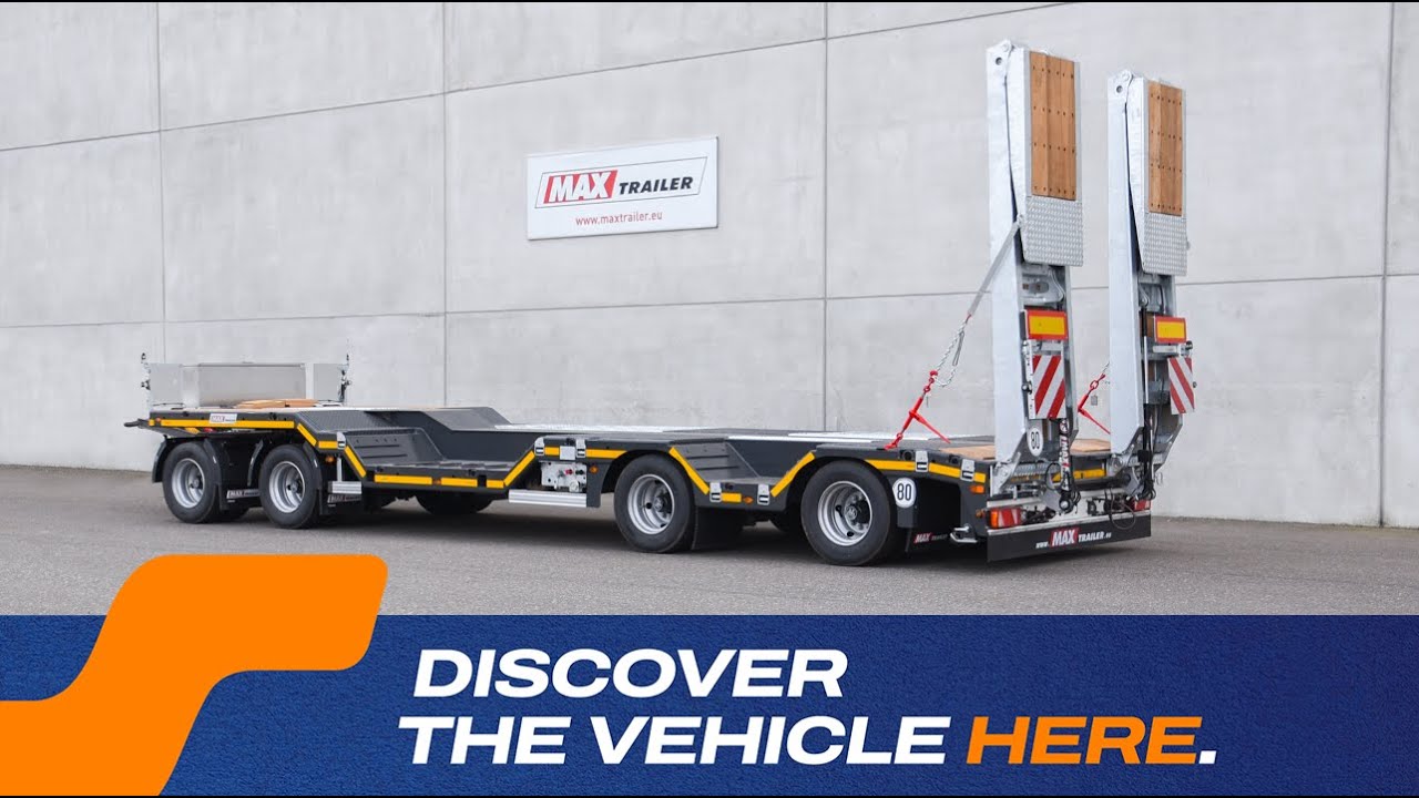 MAX Trailer - MAX600 trailer w/ angled loading platform, 4 axles, 2 wheel recesses & double ramps