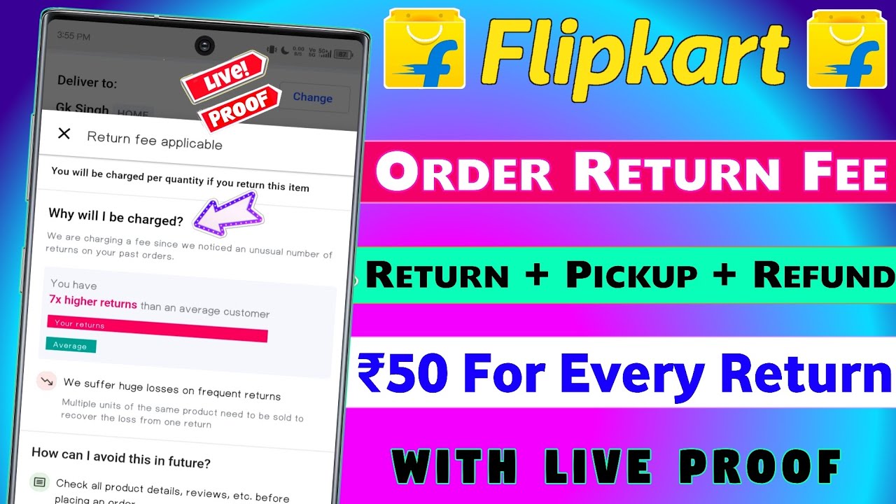 Flipkart Order Return Fee 🔥₹50 For Every Return 🔥 Flipkart Order Return New Policy #flipkart
