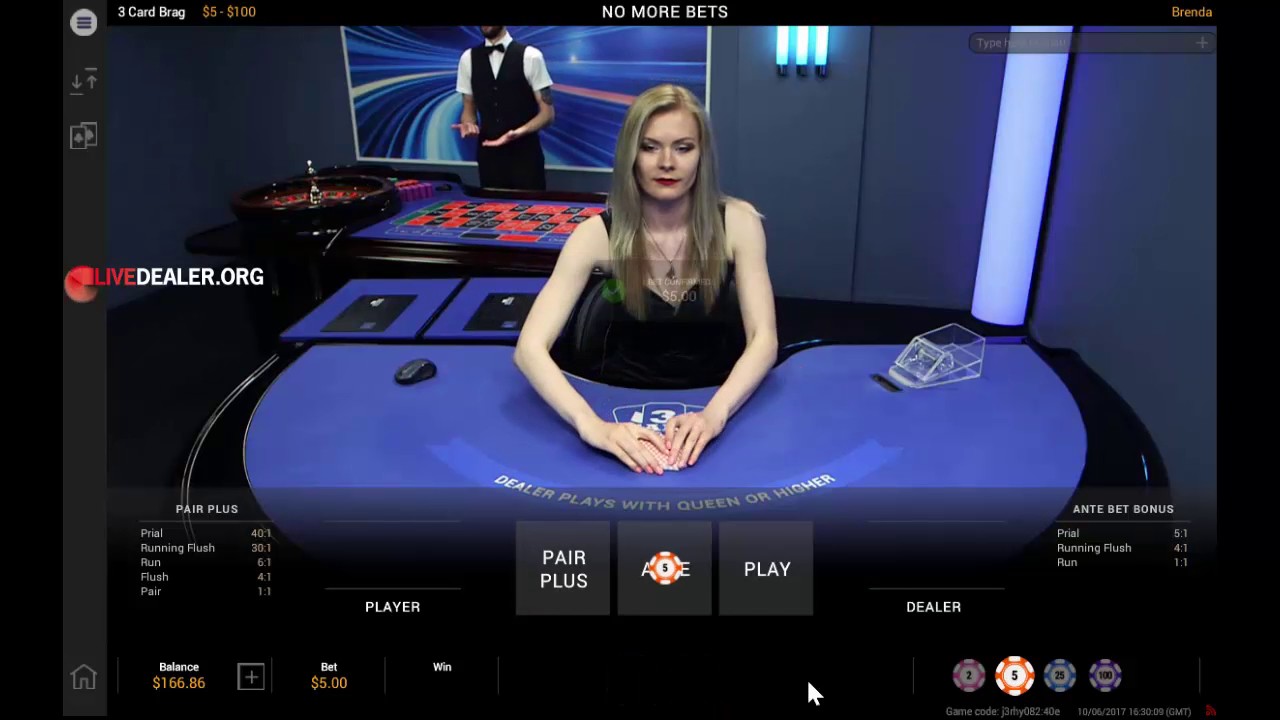 Live dealer 3 Card Brag