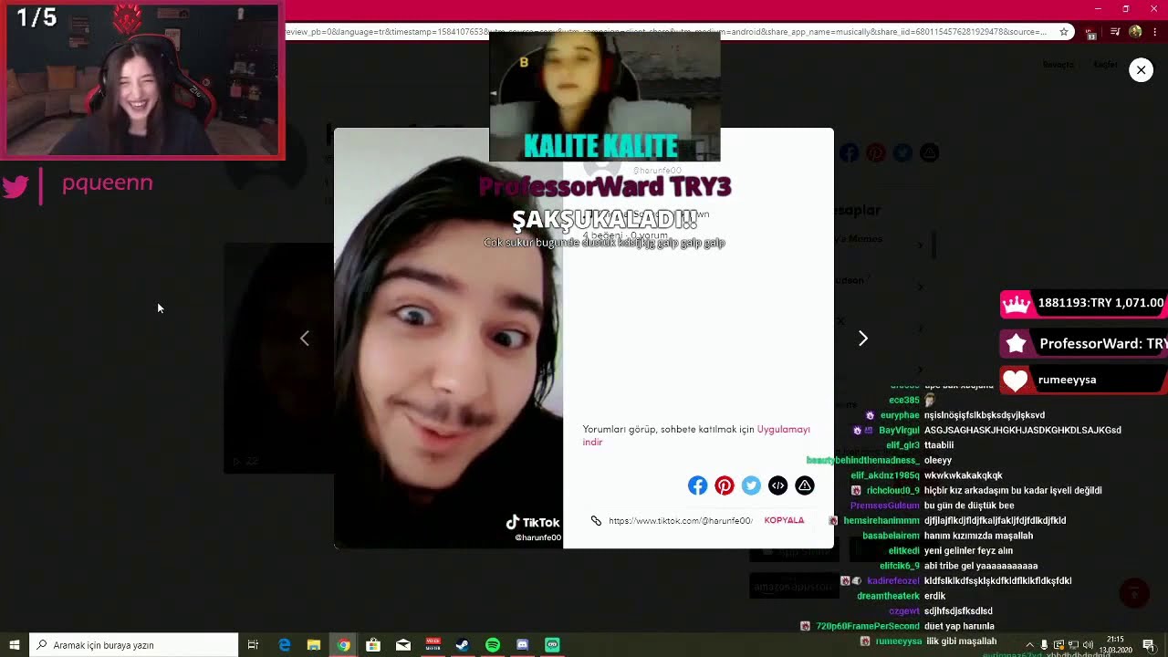 Pqueen - Hebele ve Harun'un TikTok Videosunu İzliyor