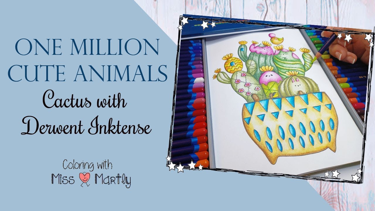 Testing my Derwent inktense | A million cute animals coloring Book