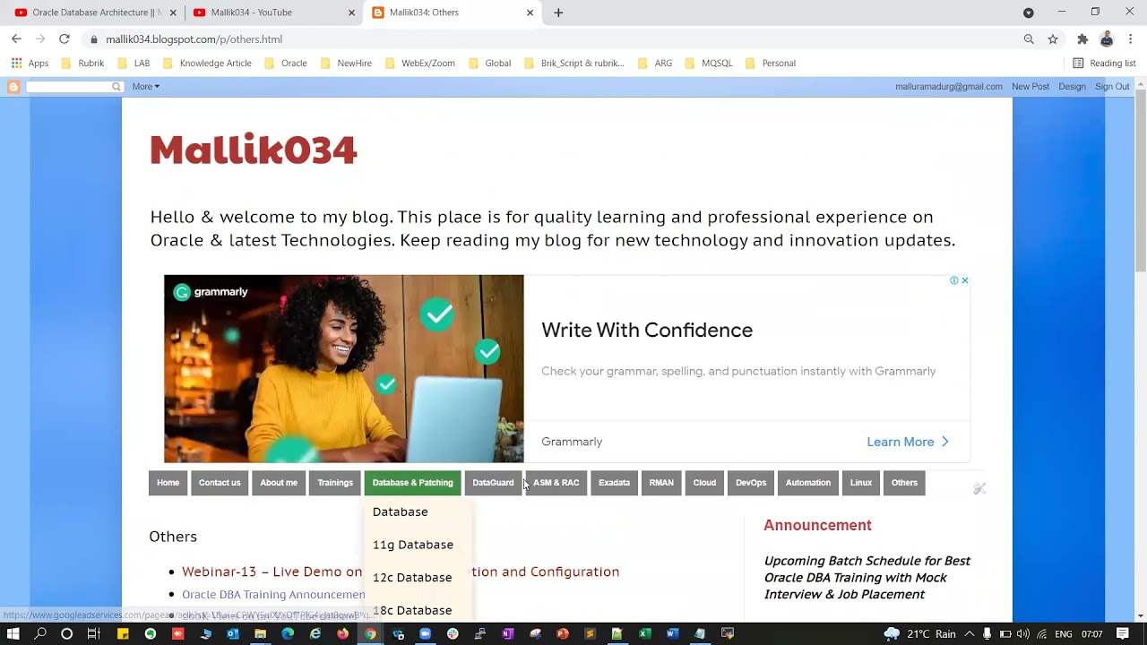 Introduction to New DBA blog  