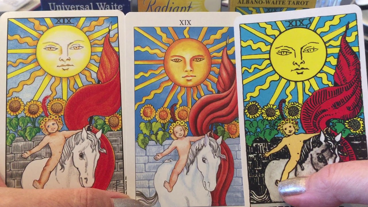 A 3-WAY!-Comparing-Universal Waite VS Radiant VS Albano Waite-Tarot Decks