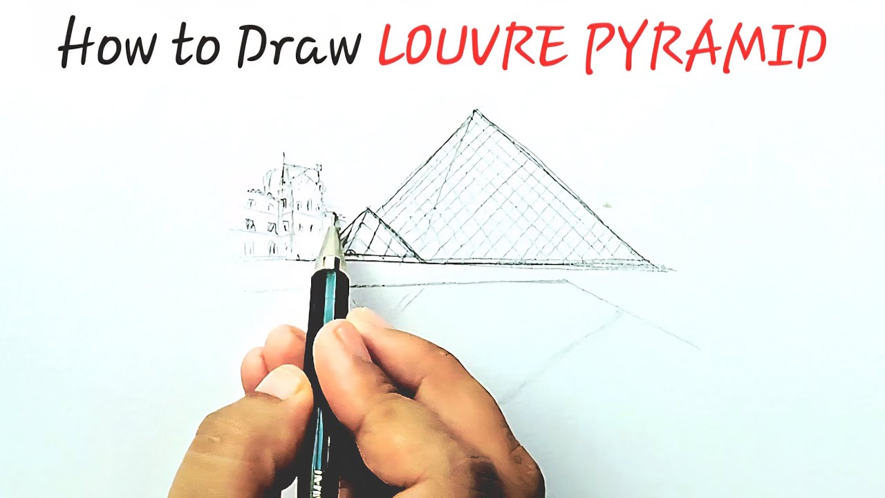 How to Draw Louvre Pyramid Step by Step | Easy Drawing Tutorial #drawing 