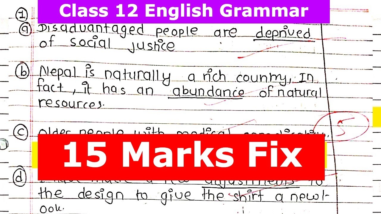 🔴Class 12 Grammar Full Revision in 1 Hours | Class 12 English Model Question 2083
