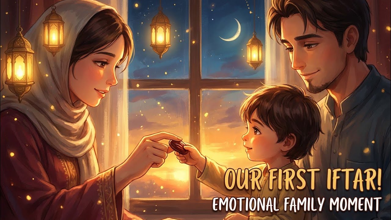 The First Iftar of Ramadan: A Family Gathers as the Sun Sets | Ghibli-Style Video