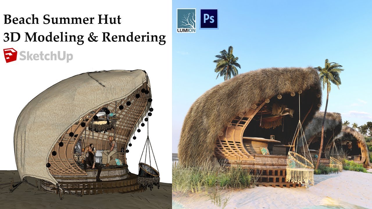 Beach Hut 3D Modeling & Rendering Tutorial
