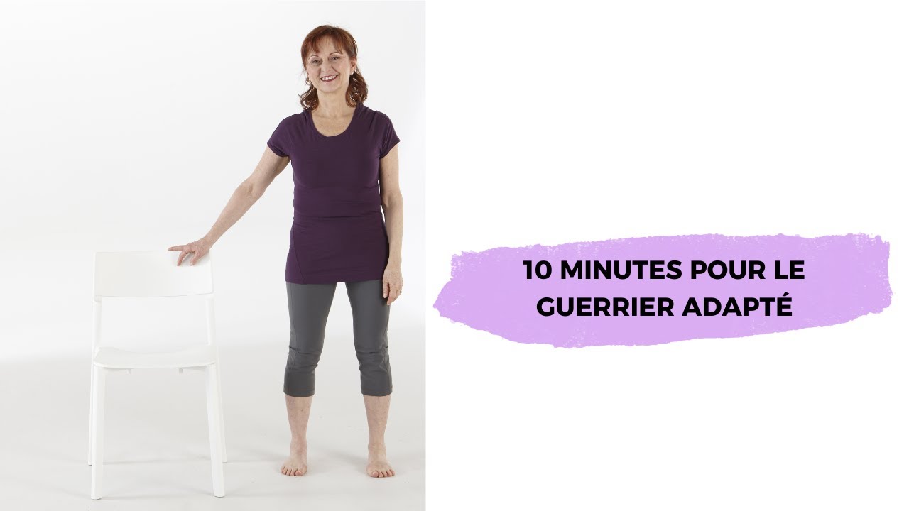 10 minutes de yoga sur chaise pour le guerrier adapt&eacute; | YOGA TOUT (Fran&ccedil;ais)