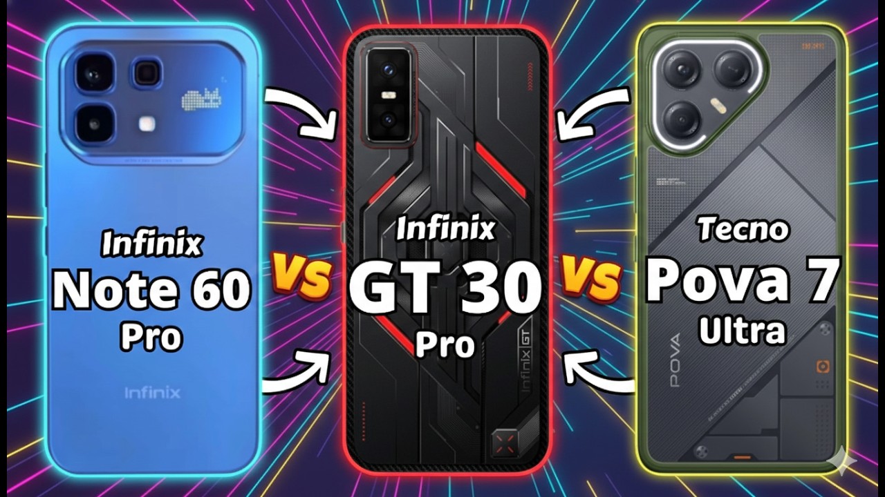 Infinix Note 60 Pro vs Infinix GT 30 Pro vs Tecno Pova 7 Ultra