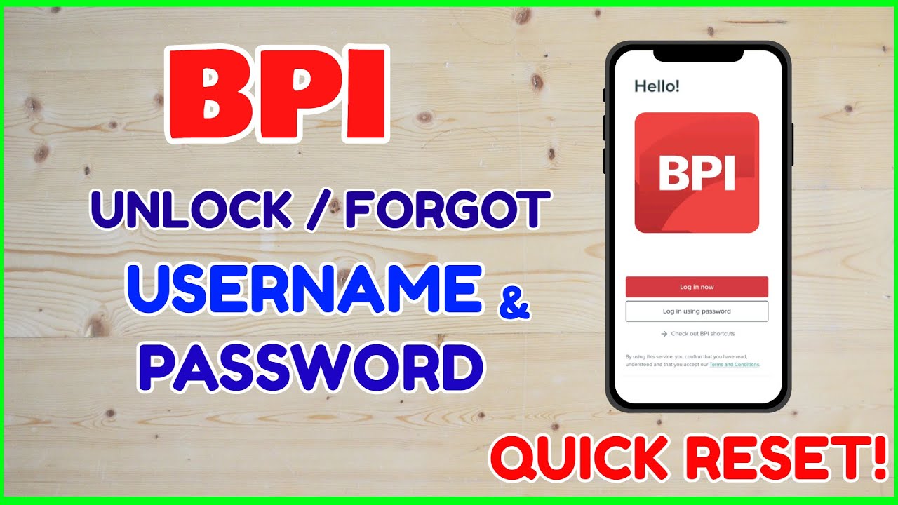 BPI Forgot Username Change Unlock Reset BPI Password Online