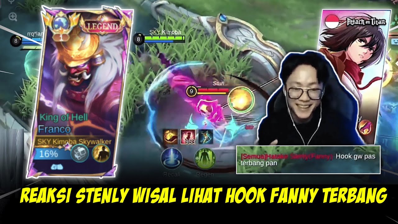 REAKSI STENLY WISAL LAWAN GLOBAL 1 FRANCO!! TANTANG HOOK FANNY TERBANG 😂