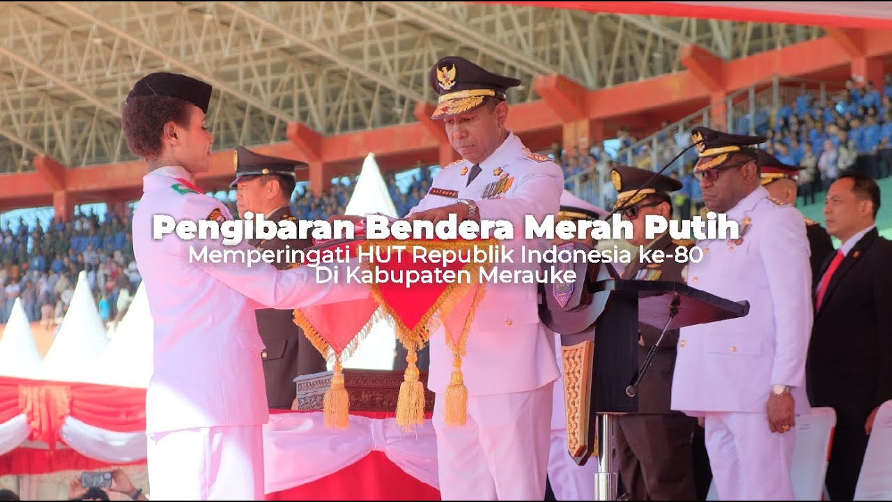 Upacara pengibaran bendera Merah putih memperingati HUT RI ke-80 di Kab. Merauke 17 Agustus 2025