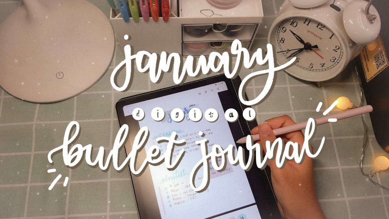 android digital bullet journaling with samsung tab s6 lite✨ || a very late january setup 2021:")