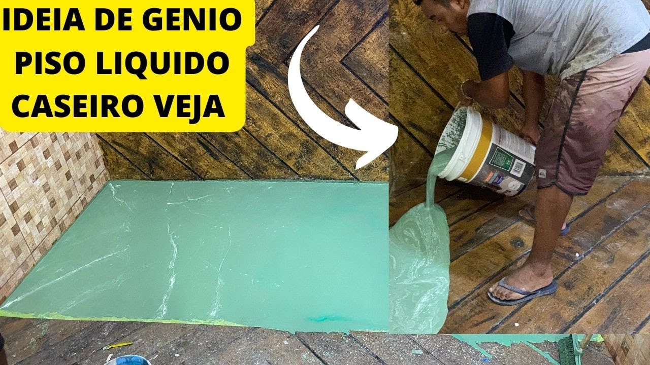 FAÇA VOCE MESMO PISO LIQUIDO PIGMENTADO COM AUTONIVELANTE  RENOVE SEU PISO SEM QUEBRA NADA FACIL