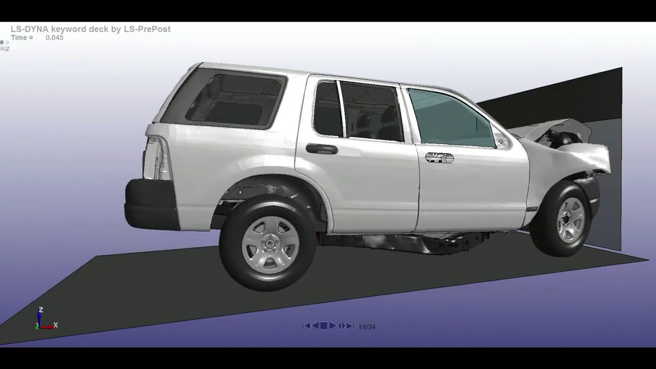 Virtual Car Crash Ford Explorer SUV | Ls Dyna