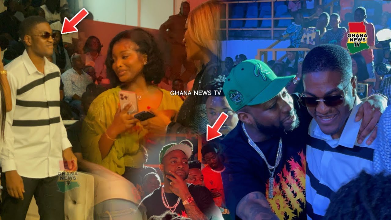 Davido surprises Prez-Elect John Mahama’s son Sharaf & his beautiful Girl at Bukom Arena
