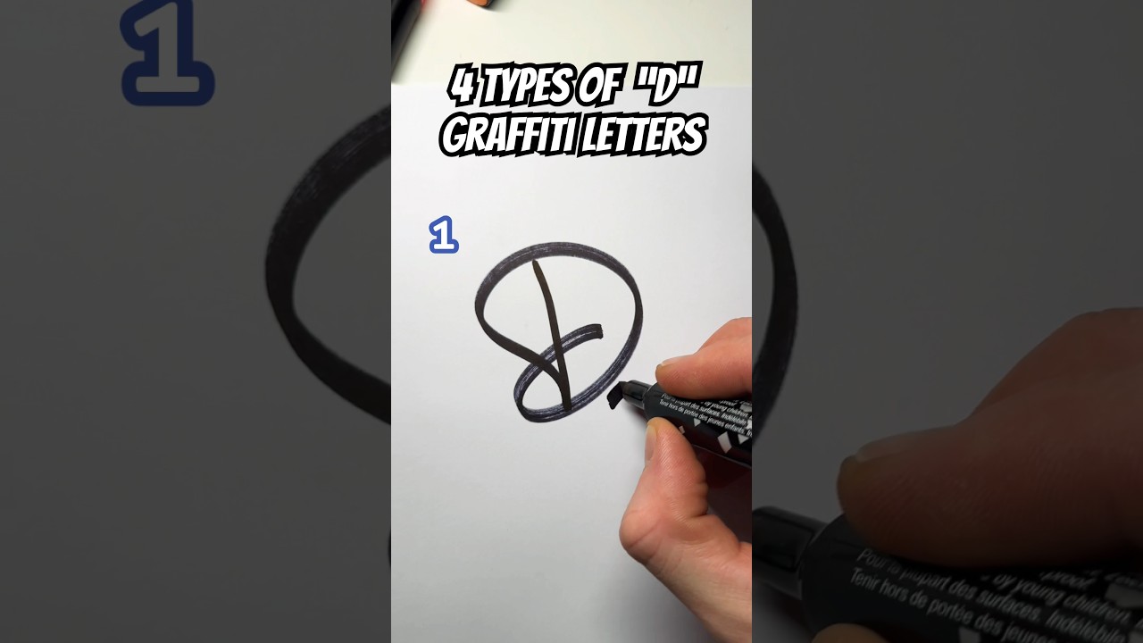 How To Draw ✍️4 Types of &sbquo;D&rsquo; Graffiti Tag Letters | #drawing #tutorial #graffiti