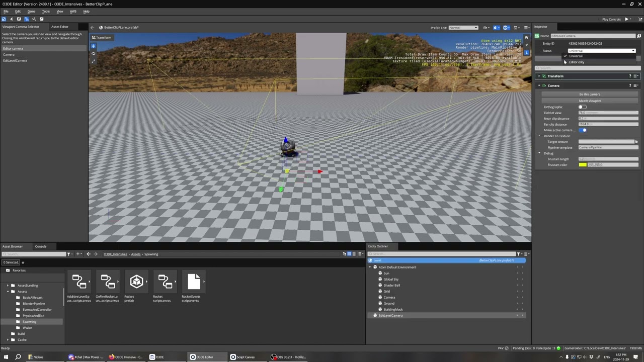 O3DE Quick Intensive - Improving Editor Viewport Clip Plane