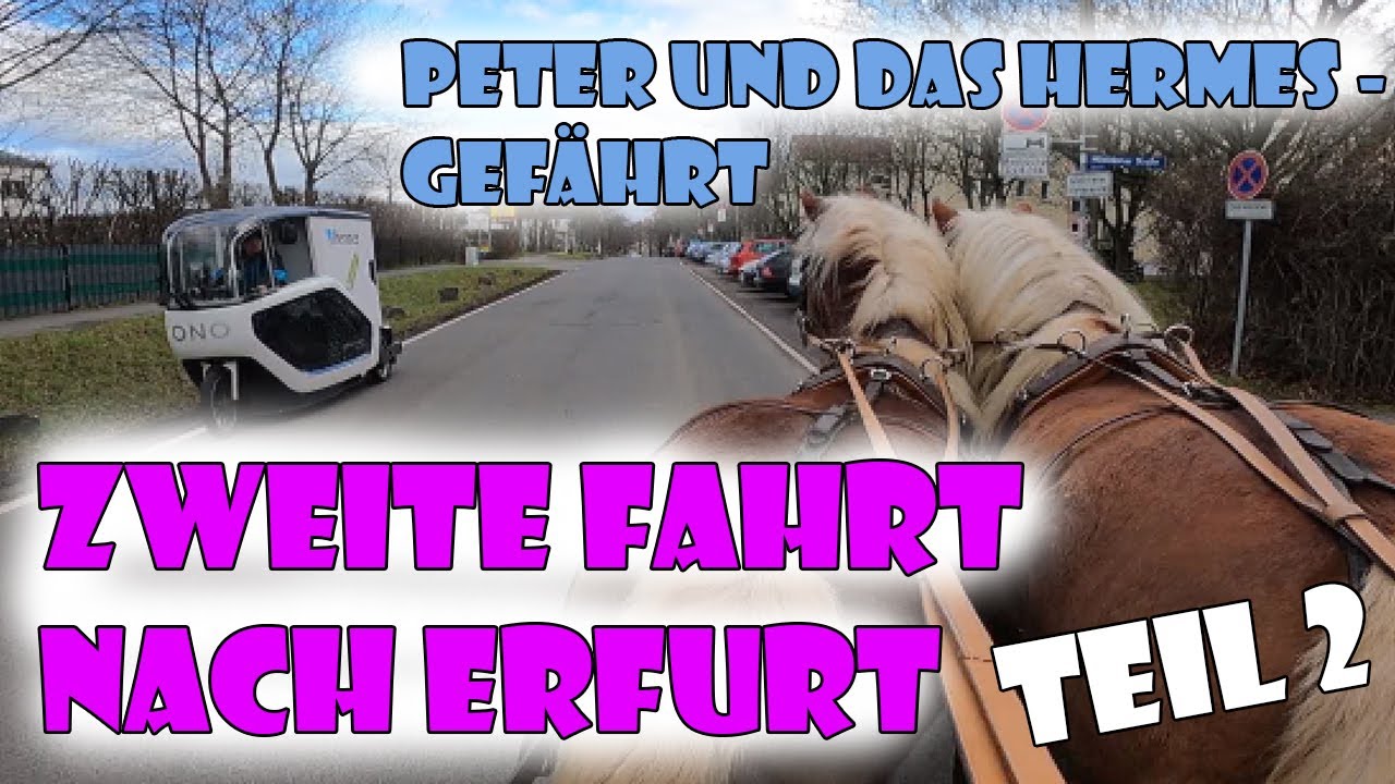Zweite Kutschfahrt nach Erfurt - Teil 2- Schrecksekunde für Peter und den Hermesfahrer