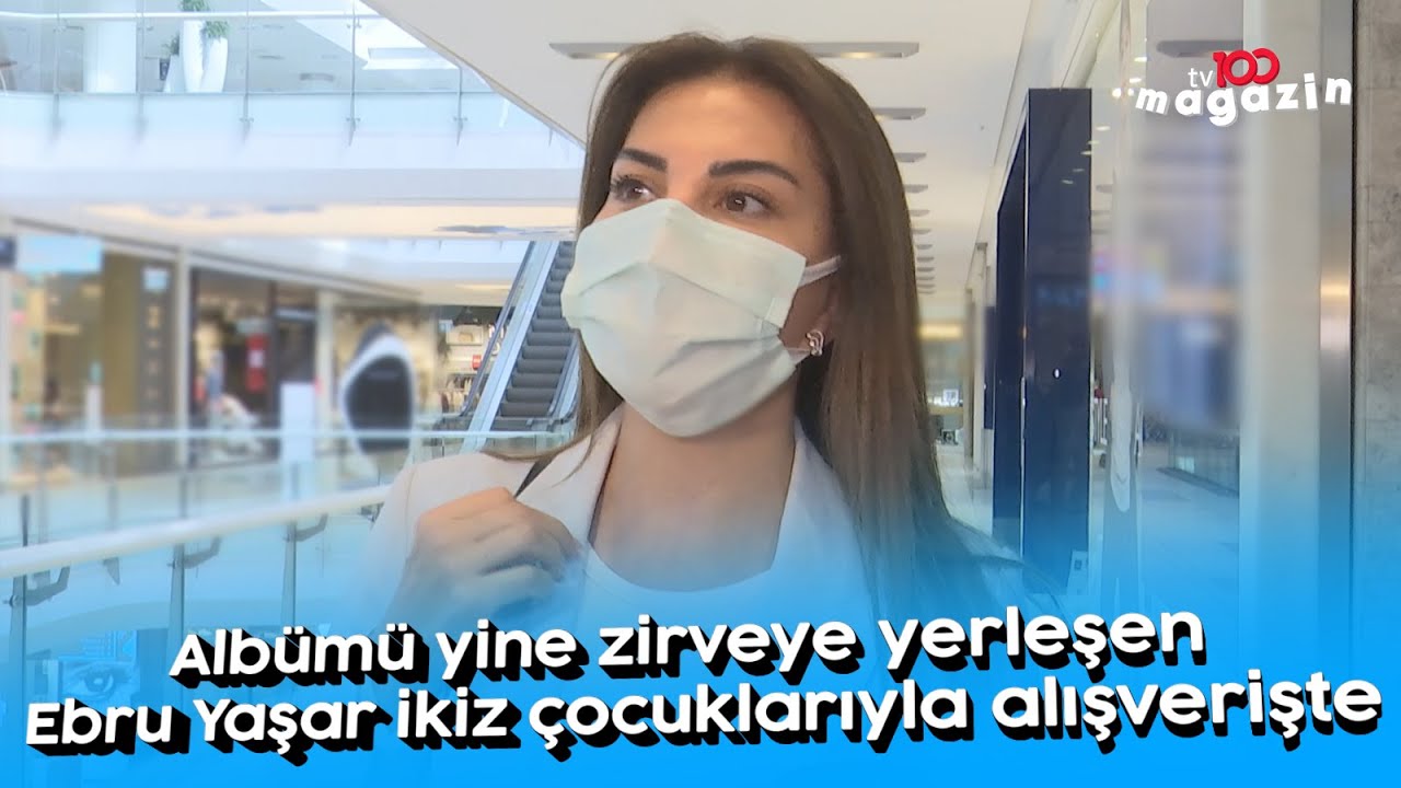 Albümü yine zirveye yerleşen Ebru Yaşar ikiz çocuklarıyla alışverişte