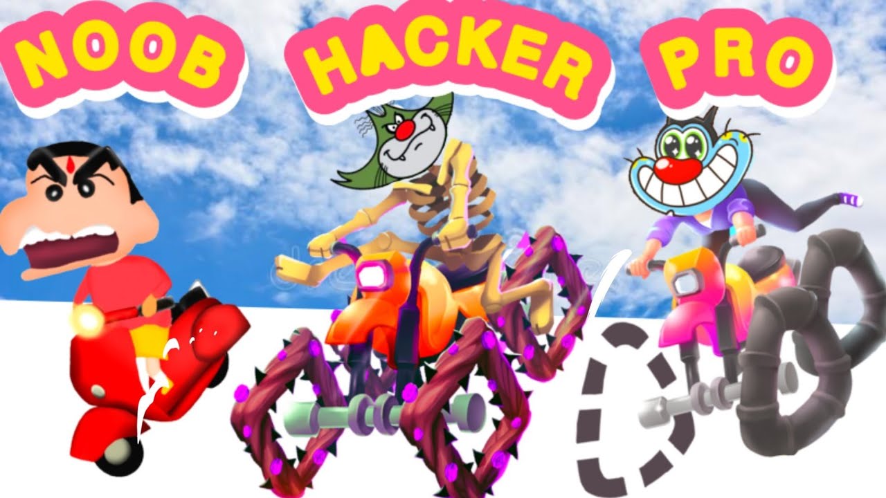 Noob vs Pro vs Hacker | In Scribble Rider | With Oggy and Jack | Gamepie