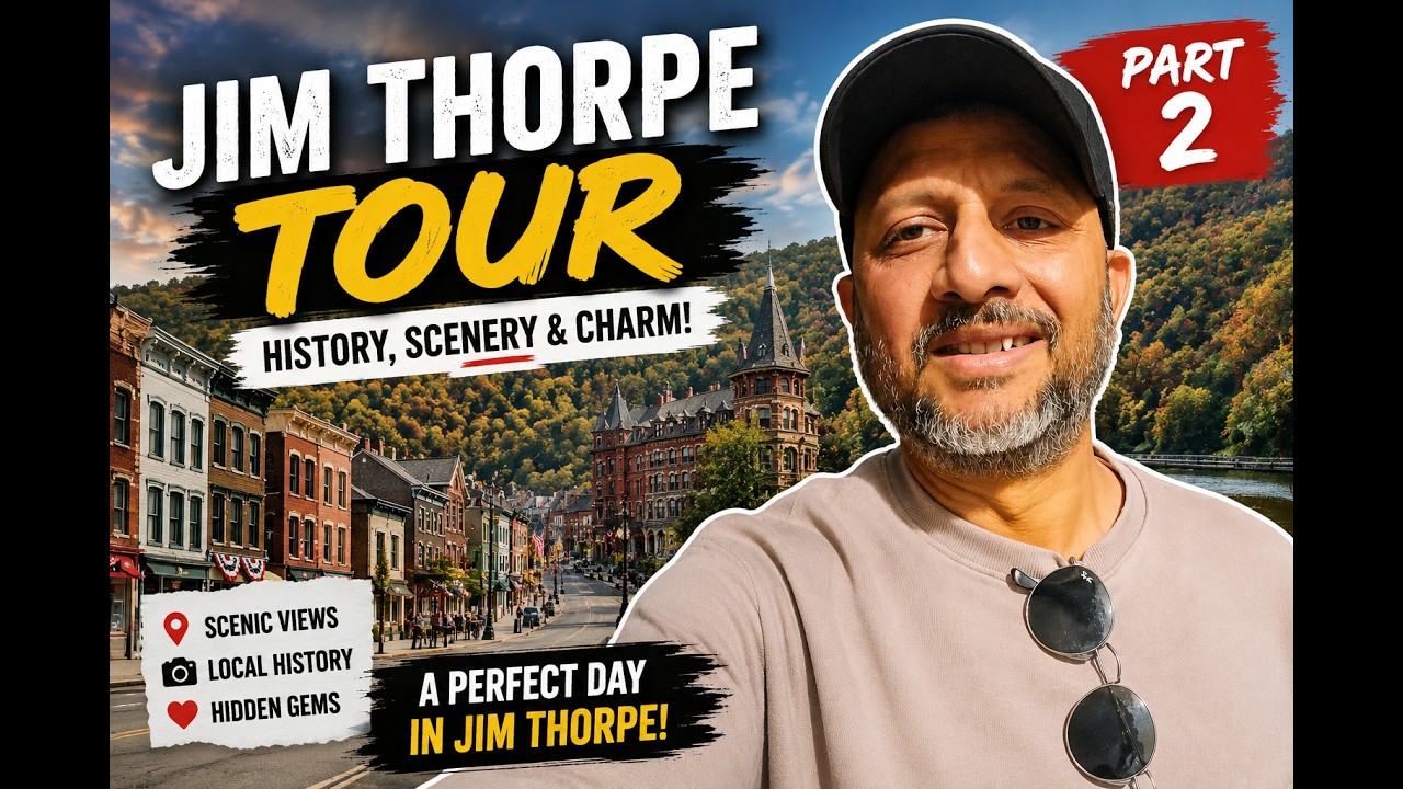 🚂 Jim Thorpe Episode 2 | Exploring the D&L Trail, Cave Falls & Steam Engine Drive-By! | Travel Vlog