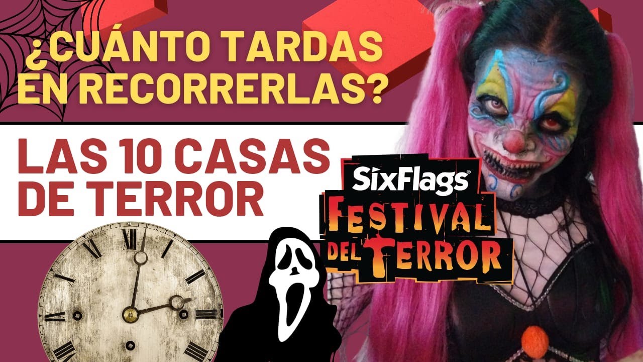FESTIVAL del TERROR - Tiempos y RECORRIDO por las CASAS DE TERROR de Six Flags México