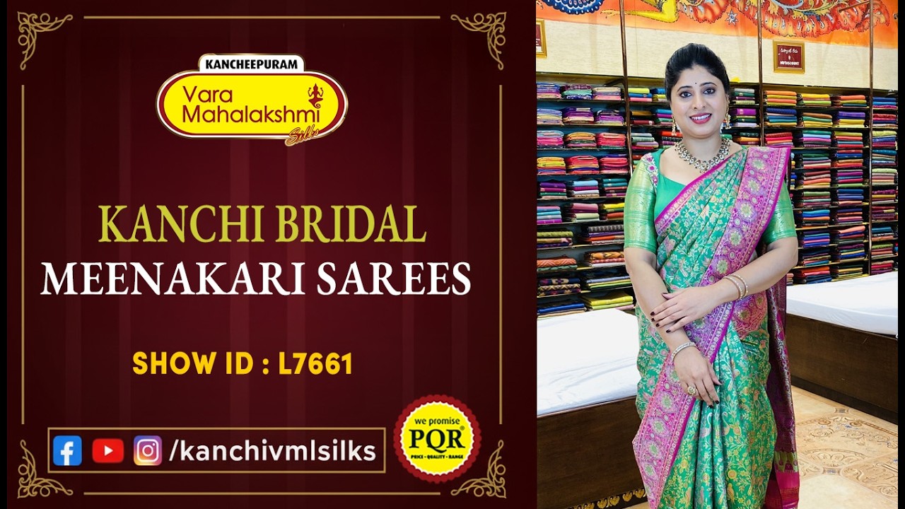 Kanchi Bridal Meenakari Sarees | WhatsApp 89 0001 0002 | Kancheepuram Varamahalakshmi Silks LIVE