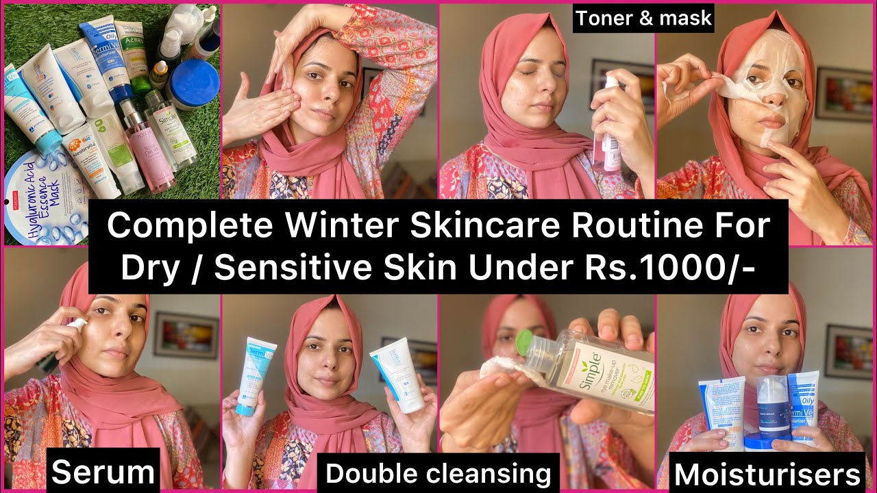 Affordable Morning To Night Skincare Routine For Dry / Sensitive Skin 2023 | Winter Care Series Pt:1