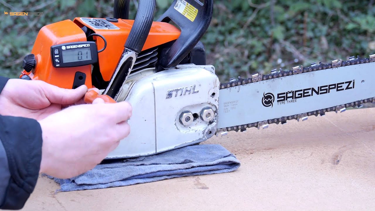 Utilisation du compte-tours sur une tronçonneuse Stihl