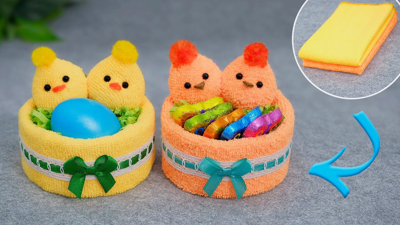 Все гениальное - ПРОСТО🐤Чудесные цыплята из ПОЛОТЕНЦА🥚Пасхальные ИДЕИ легко и быстро🐣