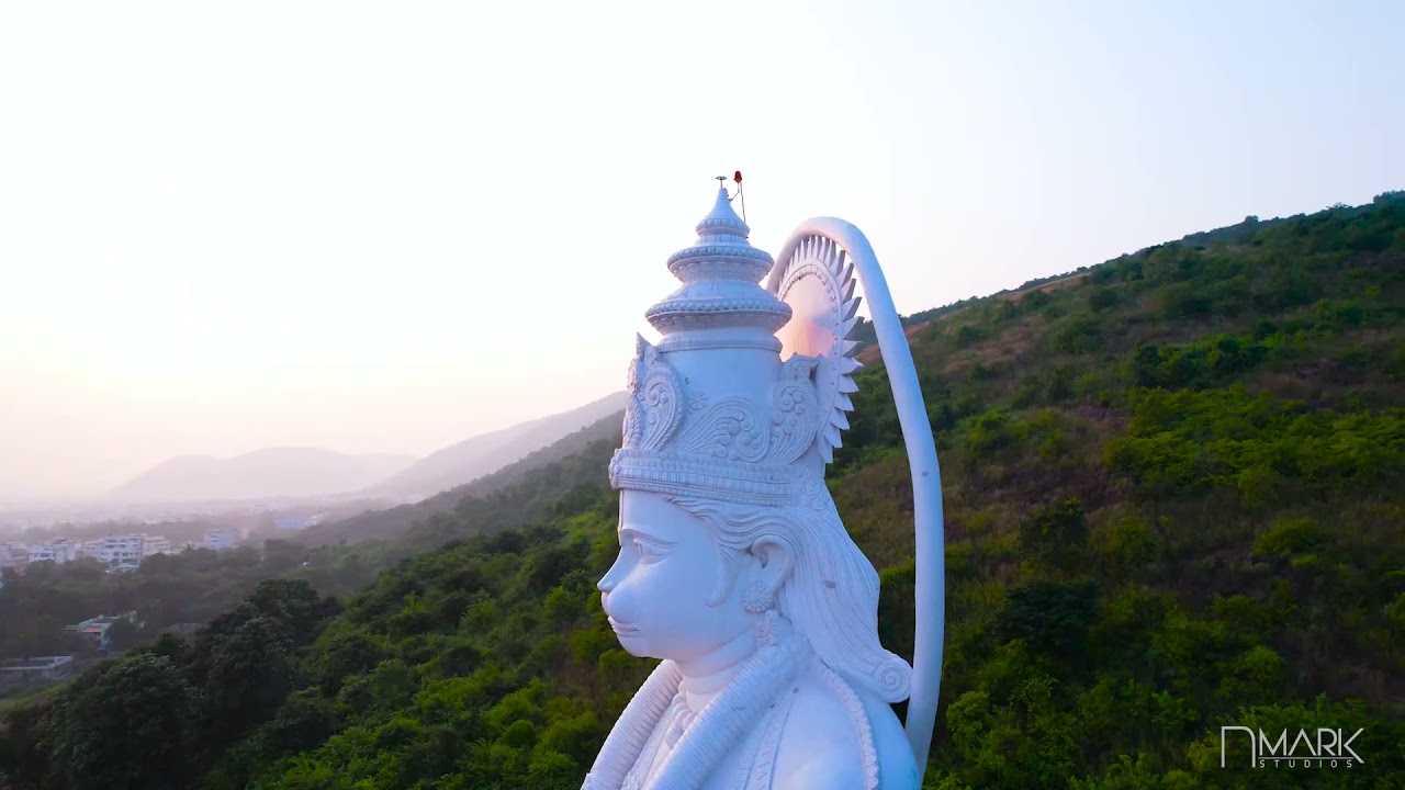 108ft Sri Abhaya Anjaneya Swamy Statue - Birds eye view | Vizag Newest Attraction
