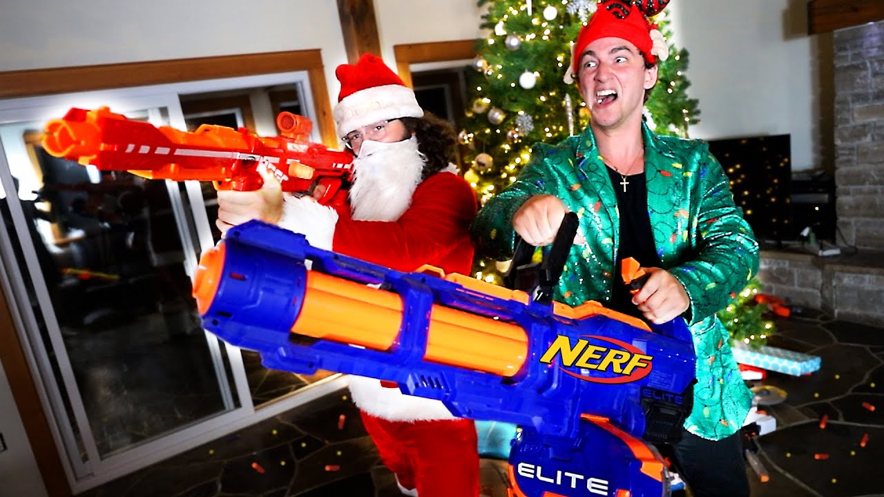 Nerf War: The Stolen Presents Christmas Battle!