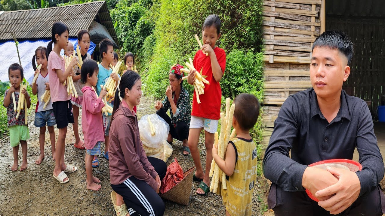 Huong and her benefactor went to make popcorn to share with the villagers - Hung missed Huong.