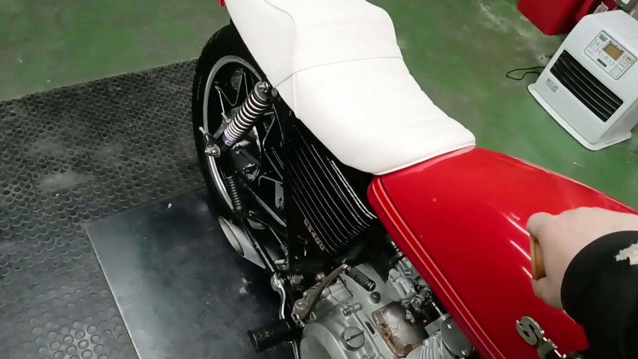 Bell-Auto GS400 始動動画　フルカスタム　赤E2オリジナル　ハス切りマフラー　社外サスペンション　チョビ段シート　アップハンドル　キャストホイール　ダブルディスク