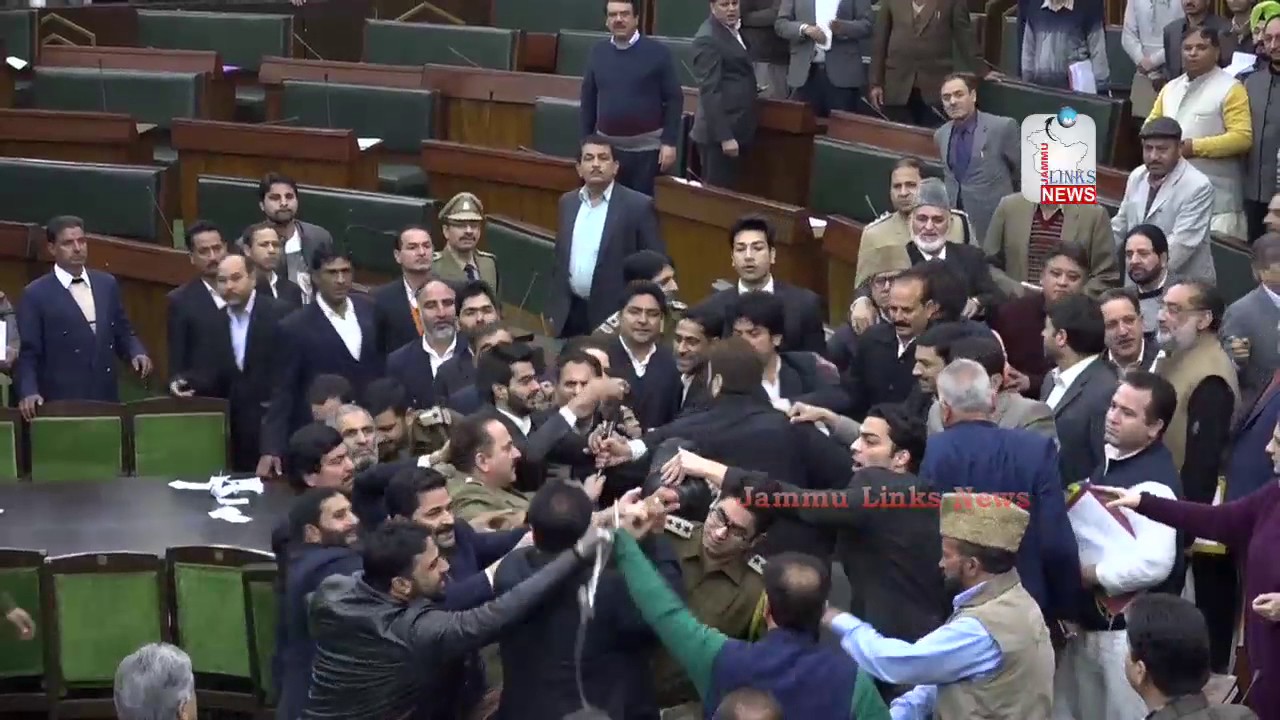 Violent protests in JK Assembly over CM's remarks