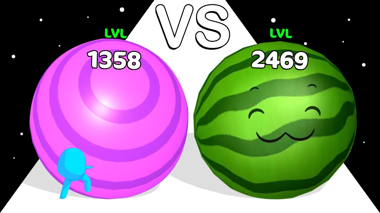 Belly Ball Runner VS Watermelon Ball Runner: Level Up Balls, ASMR Gameplay!