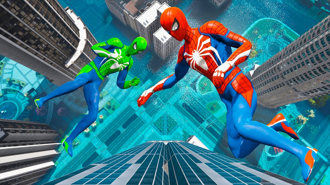GTA 5 Rainbow Spiderman Water Fails (Ragdolls/Euphoria Physics) Ep.42