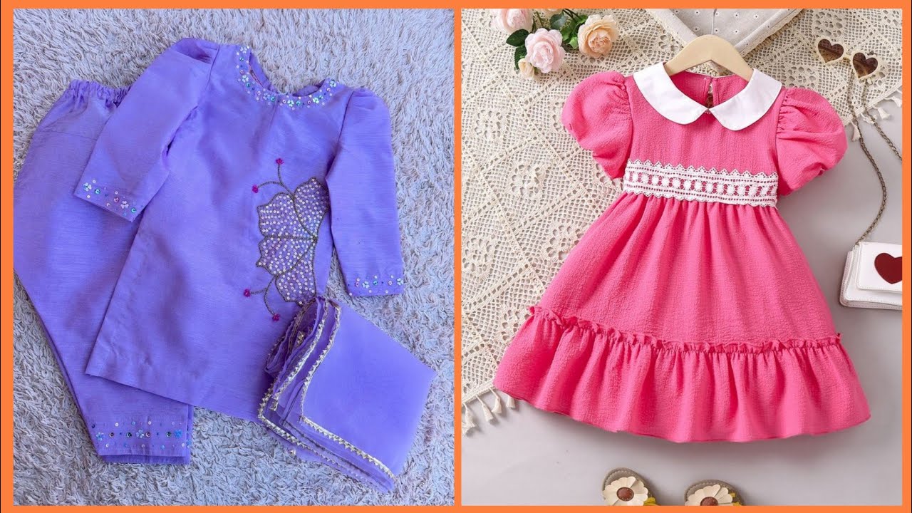 Perfect stylish baby girl's dresses designing ideas #frocks